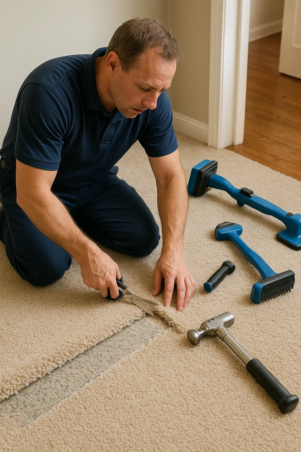 On-site carpet repair from Angelos Hard Floor and Duct Cleaning