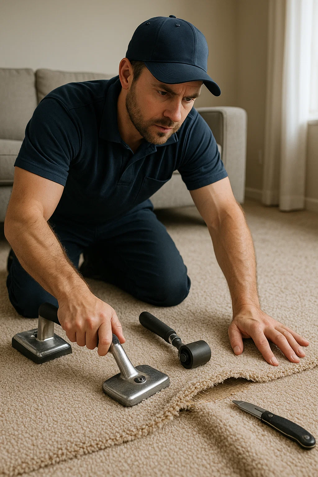 Quality carpet repair with Angelos Hard Floor and Duct Cleaning