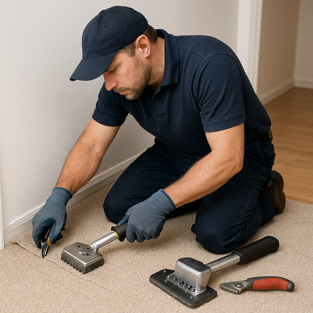 Expert carpet repair experts at Angelos Hard Floor & Duct Cleaning
