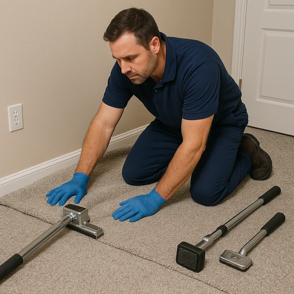 Comprehensive carpet repair experts at Angelos Hard Floor & Duct Cleaning