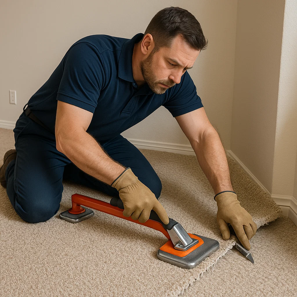 Carpet repair team at Angelos Hard Floor & Duct Cleaning