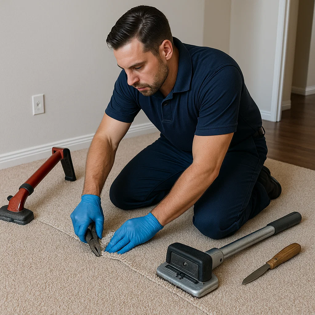 Full-service carpet repair team at Angelos Hard Floor & Duct Cleaning