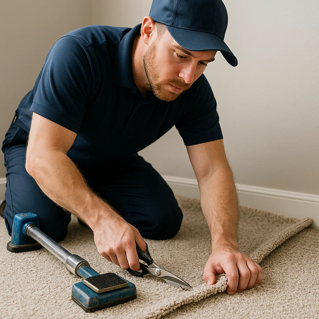 Quality carpet repair professionals at Angelos Hard Floor & Duct Cleaning