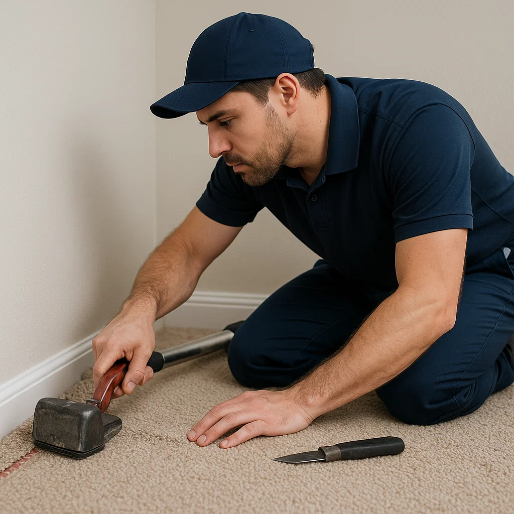 Trusted carpet repair professionals at Angelos Hard Floor & Duct Cleaning