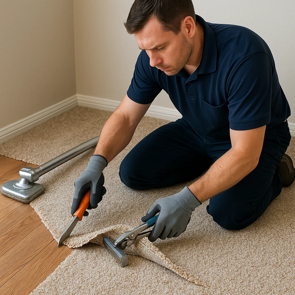 Full-service carpet repair professionals at Angelos Hard Floor & Duct Cleaning