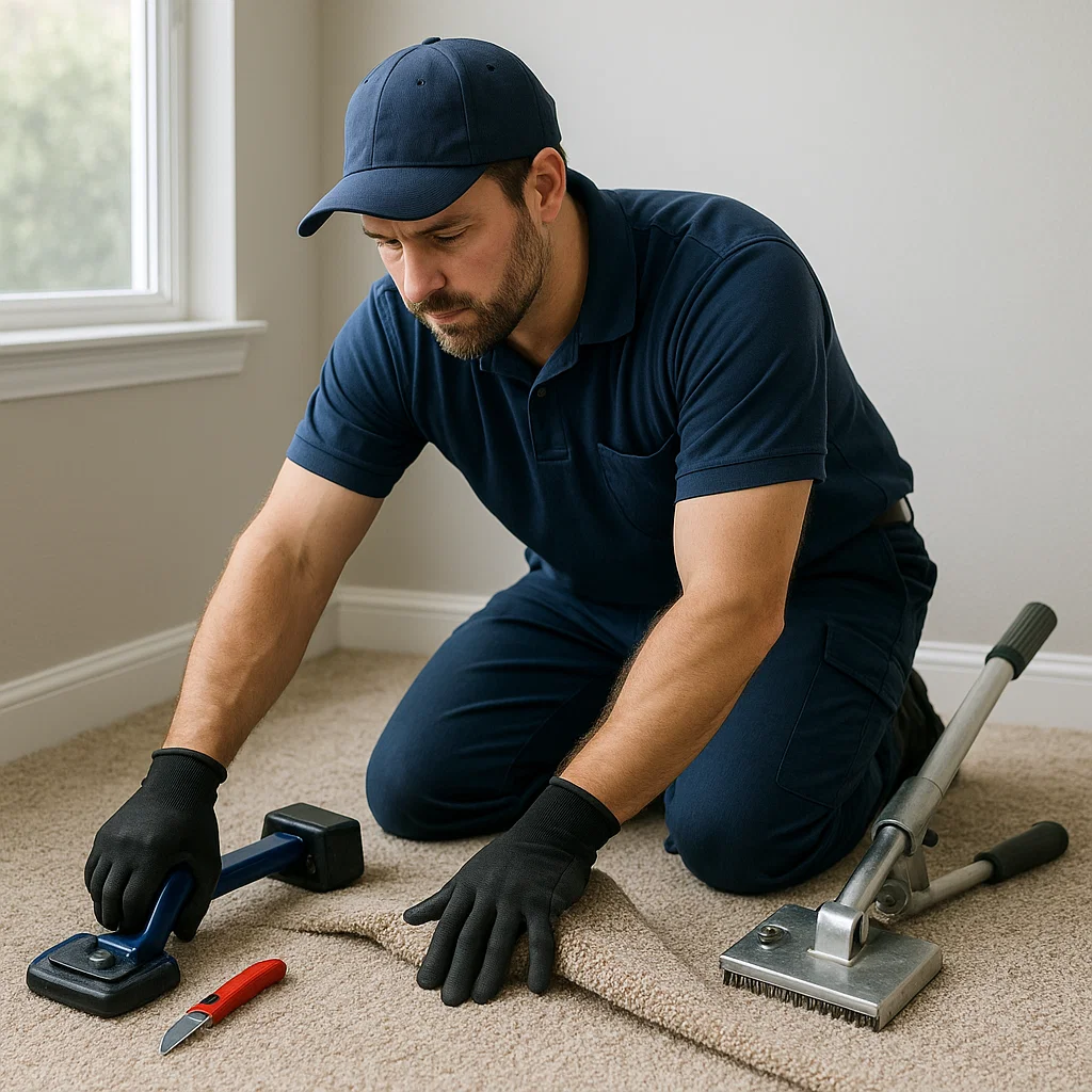 Quality carpet repair specialists at Angelos Hard Floor & Duct Cleaning