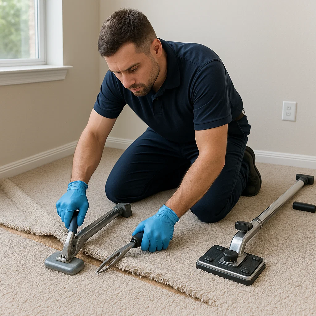Full-service carpet repair specialists at Angelos Hard Floor & Duct Cleaning