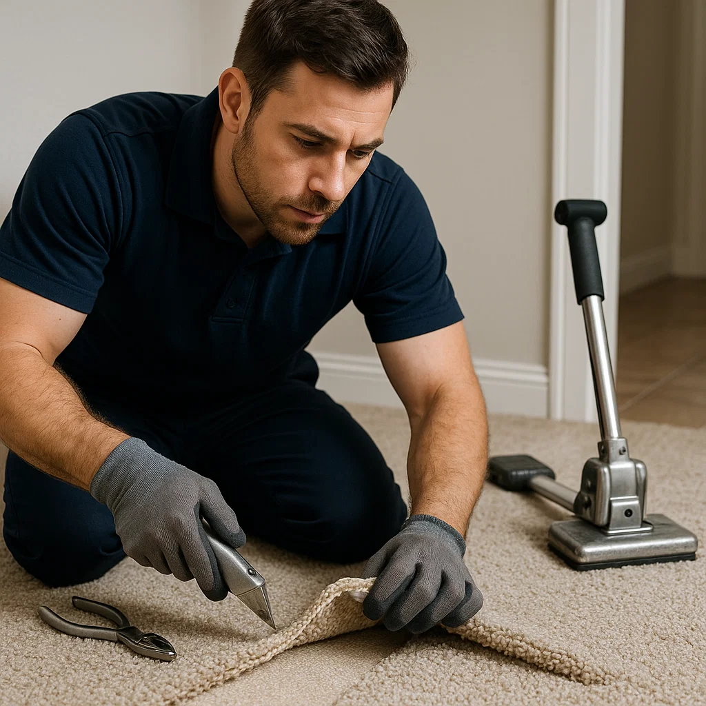 Residential carpet repair specialists at Angelos Hard Floor & Duct Cleaning