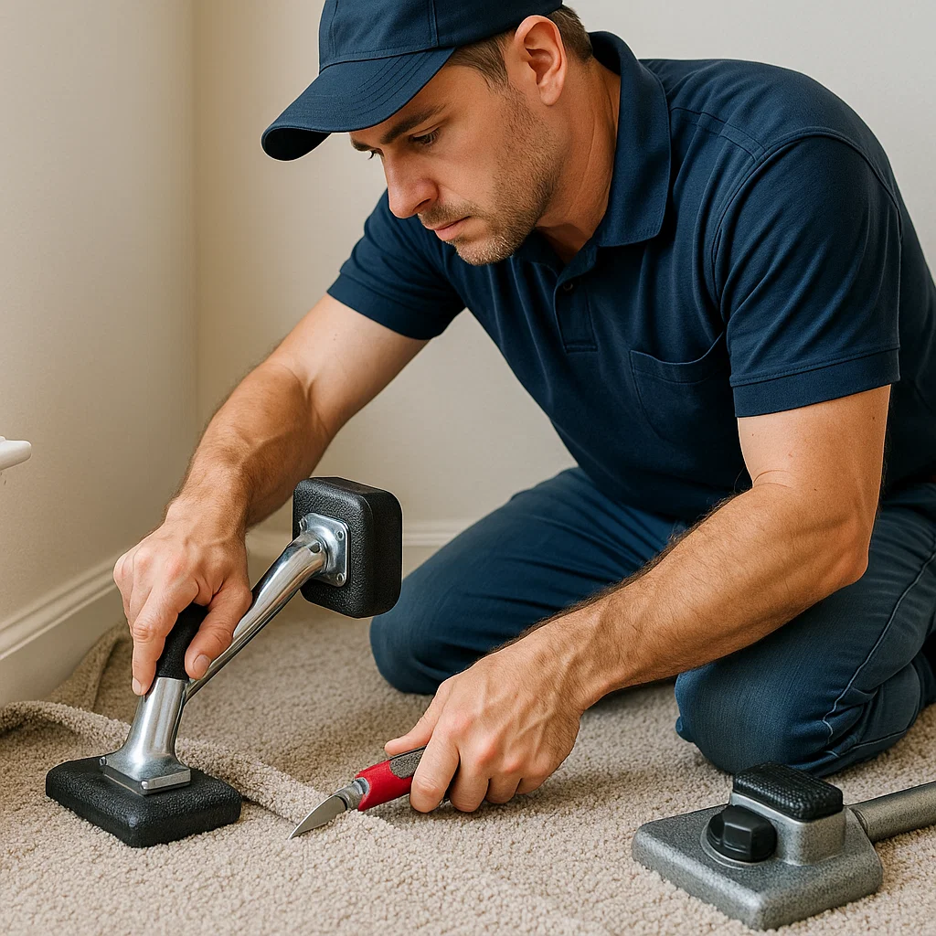 Comprehensive carpet repair with Angelos Hard Floor & Duct Cleaning