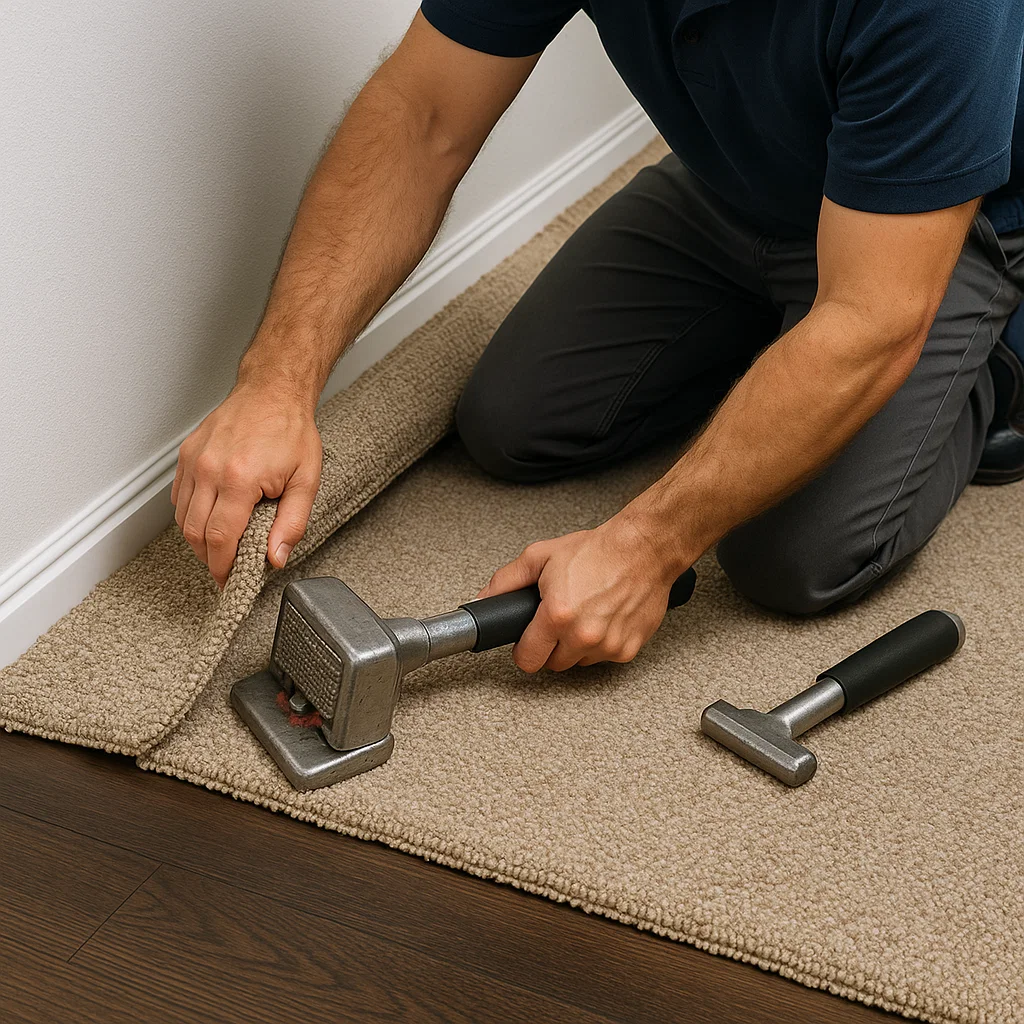 Residential carpet repair with Angelos Hard Floor & Duct Cleaning